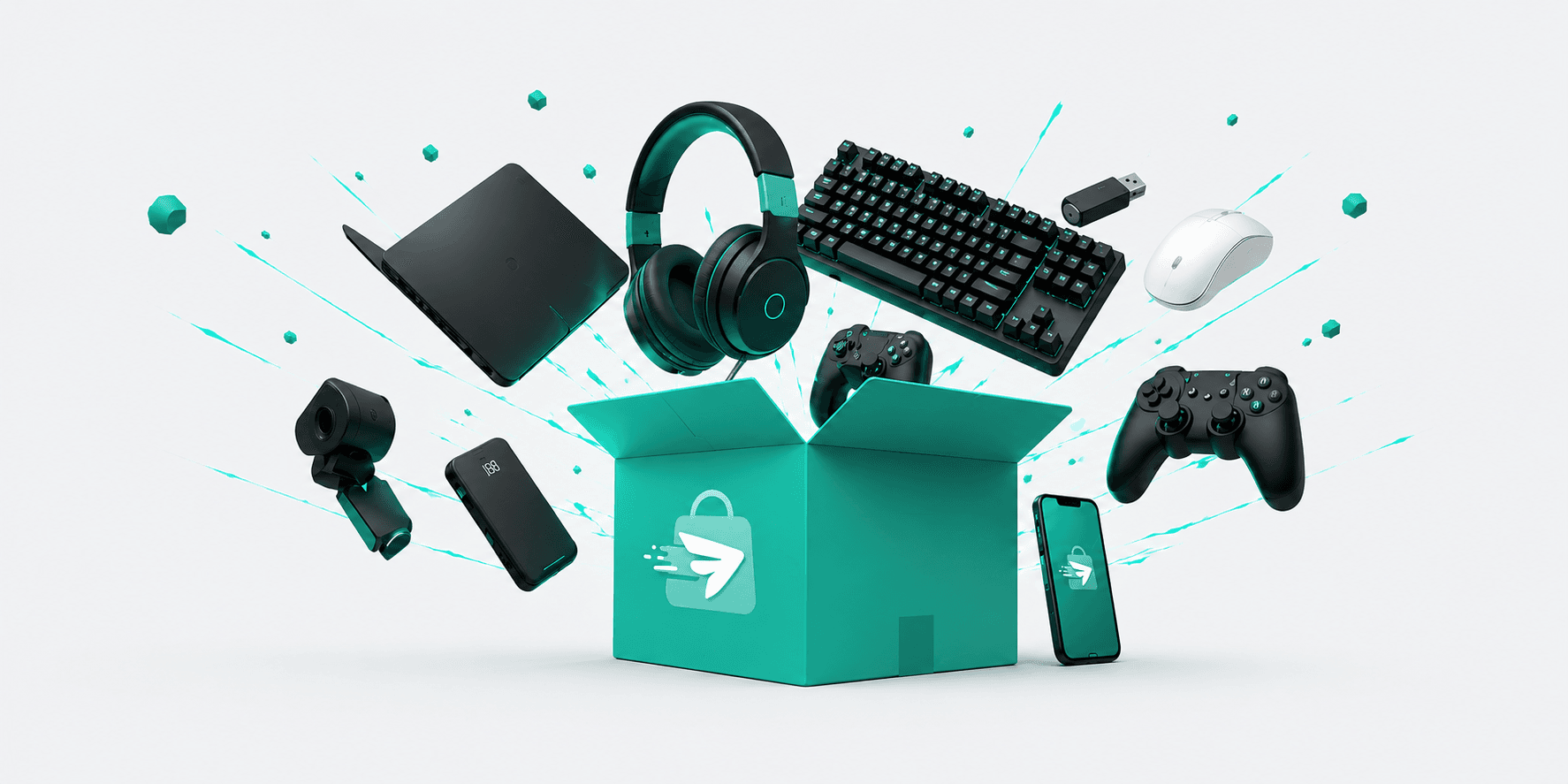 Navire cargo, avion, camion de livraison et produits électroniques pour la livraison internationale godrop